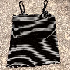 Amazon Essentials Black and White Striped Maternity/Nursing Camisole